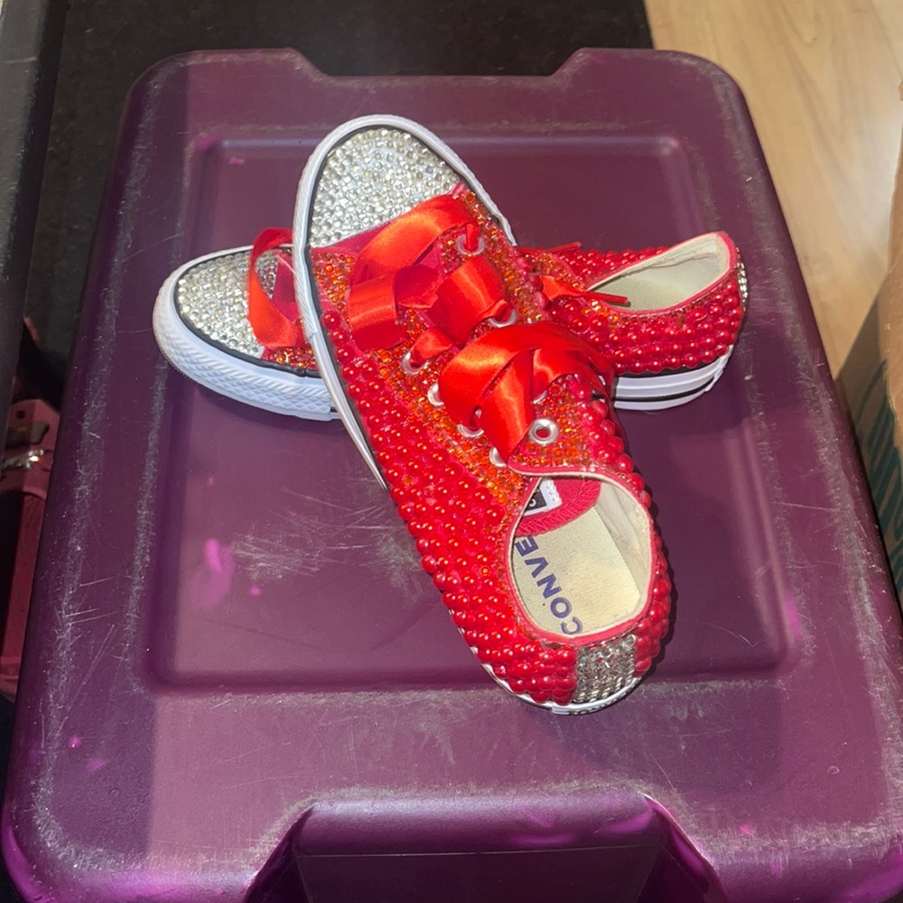 Bedazzled Red Converse All Star